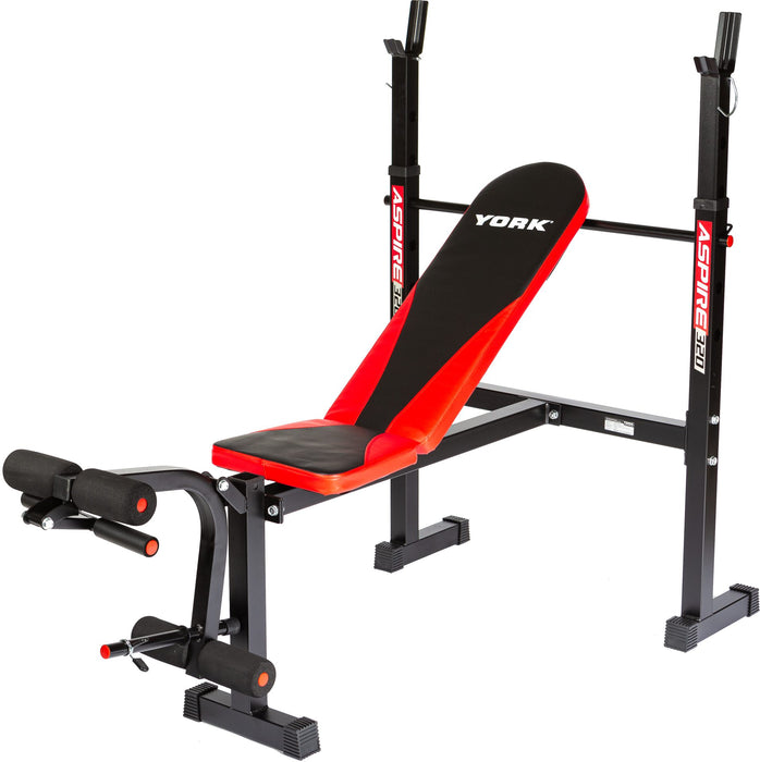 YORK Aspire Multi Purpose Flat to Incline Bench with Arm/Leg Curl