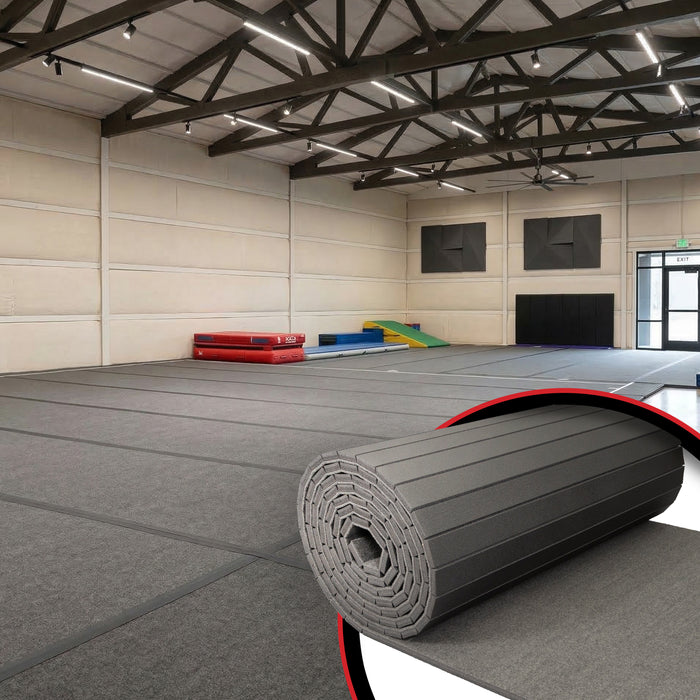 Flame Laminated with Latex Carpet 1.375" Thick Cross Cut 72" x 42' (6 ft × 42 ft) Roll
