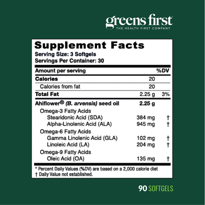Greens First PRO Ahiflower Oil Vegan Omega-3