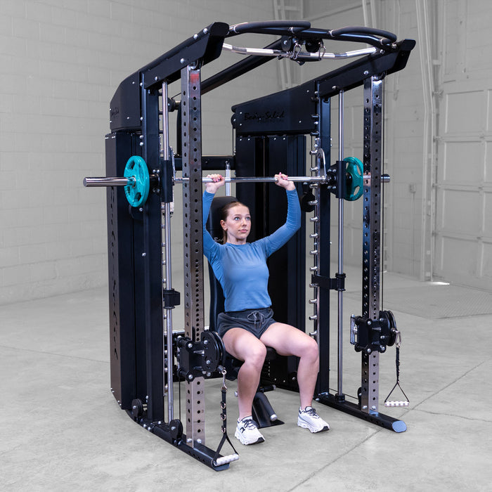 Body-Solid All-in-One Smith Machine, Functional Trainer, Rack