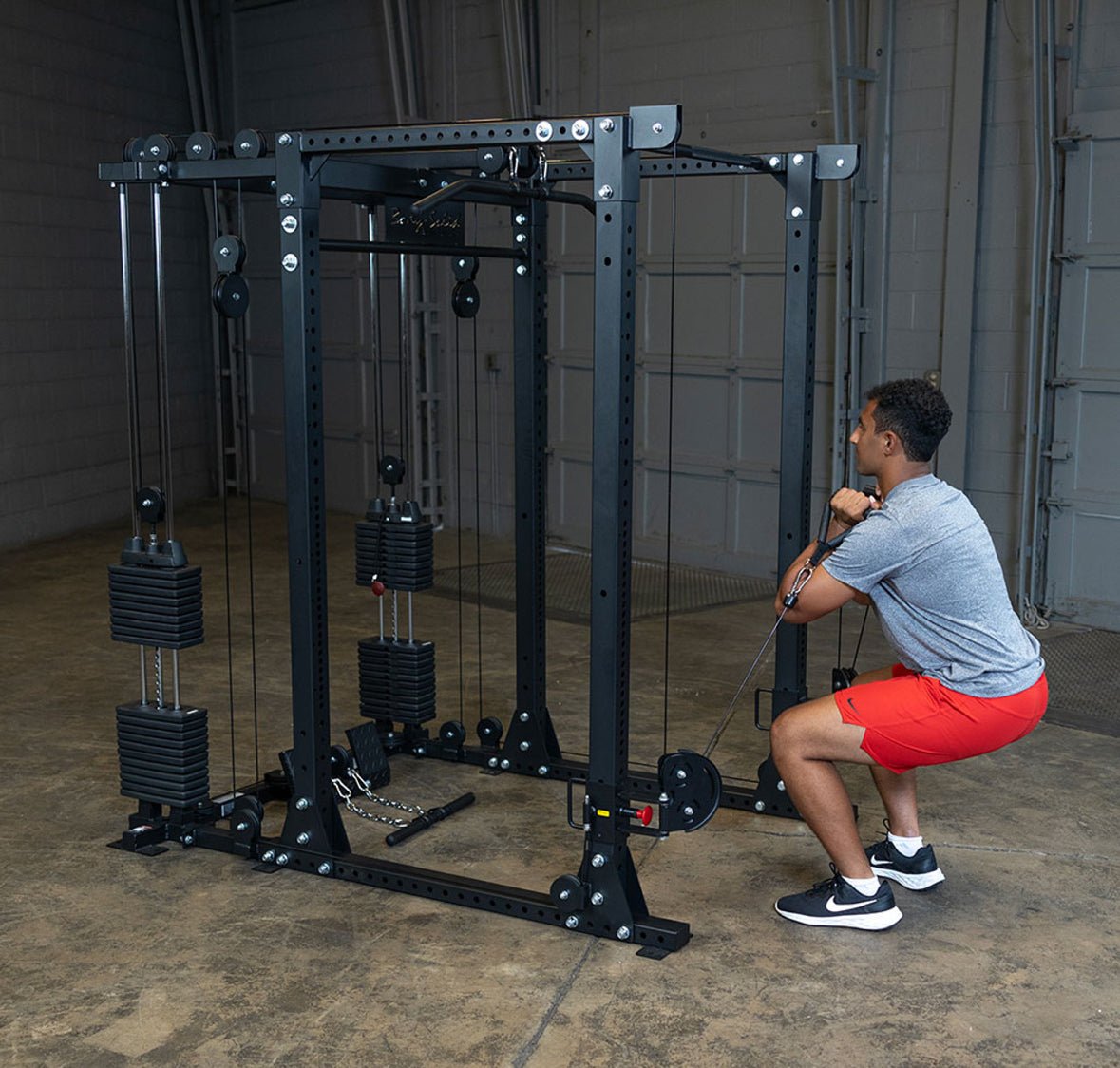 Body-Solid Functional Trainer Attachment with Weight Stacks