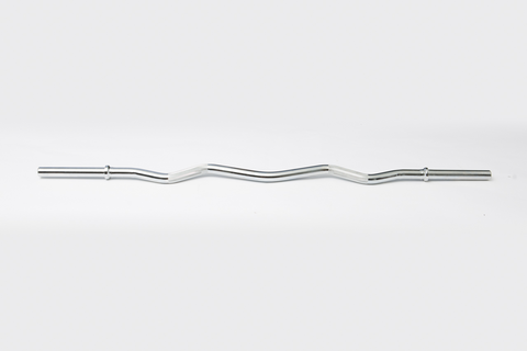 YORK Chrome Curl Bar With Fixed Inner Collars
