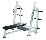 STS Olympic Flat Bench With Gun Racks, White