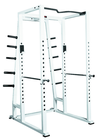 STS Power Rack With Weight Storage, White