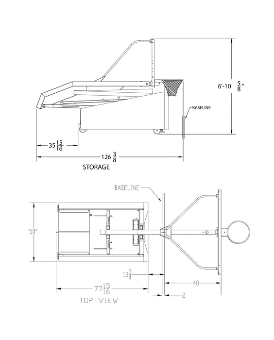 G5™ 72" GLASS PORTABLE BASKETBALL HOOP
