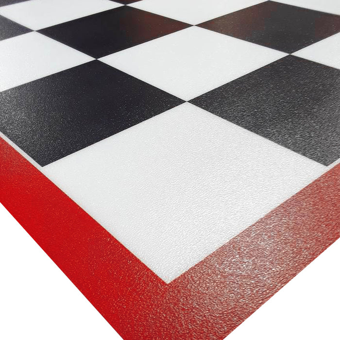 Imaged Parking Pad 75 Mil Ceramic Black and White Checkerboard