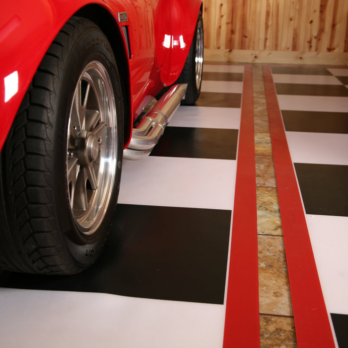 Imaged Parking Pad 75 Mil Ceramic Black and White Checkerboard