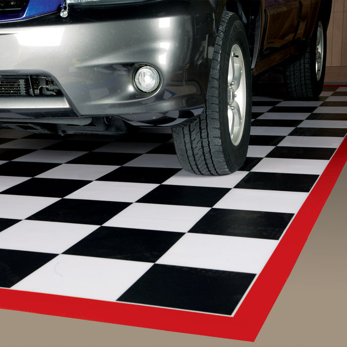 Imaged Parking Pad 75 Mil Ceramic Black and White Checkerboard