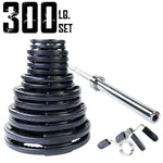 300 lb. Rubber Grip Olympic Weight Set with 7ft. Olympic Bar, Collars
