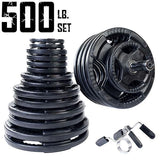 500 lb. Rubber Grip Olympic Weight Set (with 7ft. Olympic Bar, Collars)