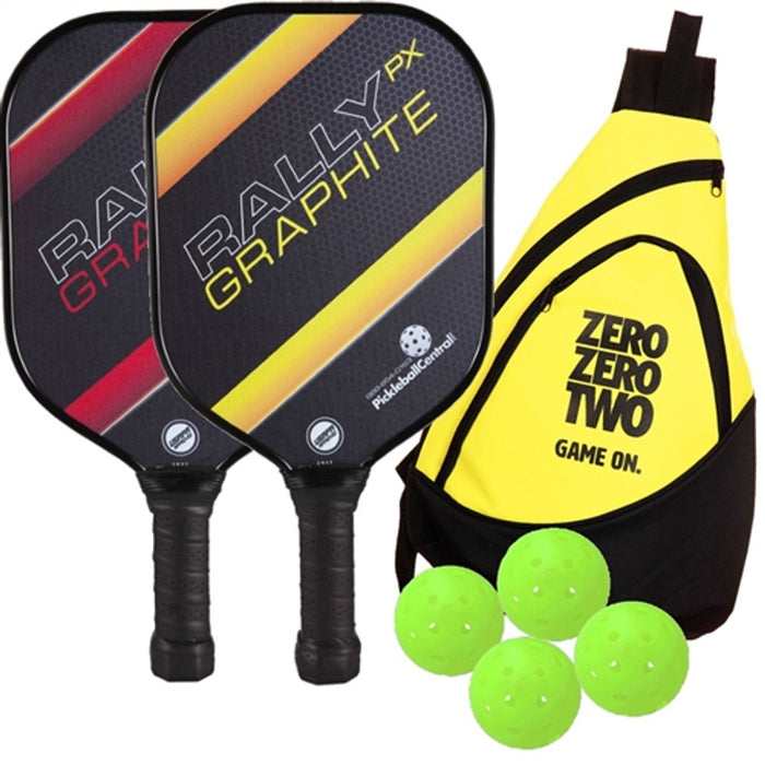 Rally PX Graphite 2-Paddle Bundle W/ Sling Bag - Red / Yellow Paddle