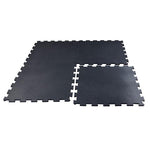 Body-Solid Tools Interlocking Rubber Flooring 4 Pack, Black