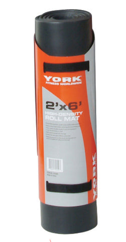 YORK 2x6 Roll-Up Exercise Mat, Black (3/8” Thickness)