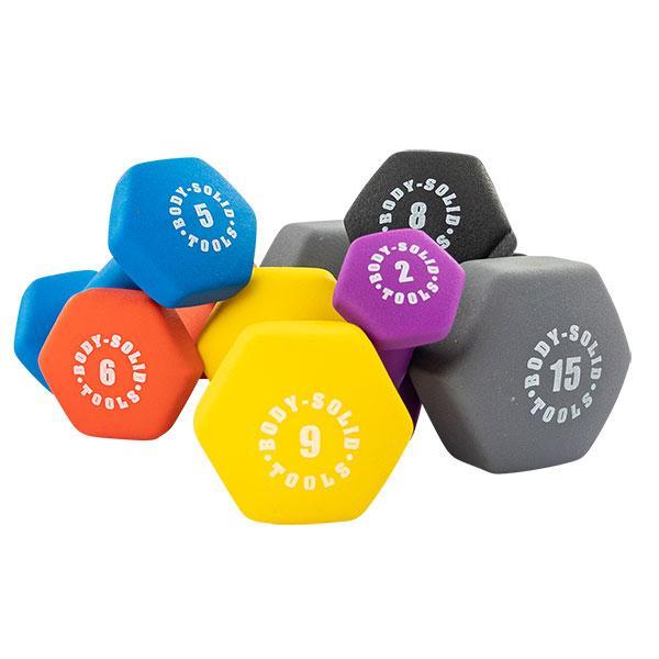 Body-Solid Tools Neoprene Dumbbells (1-10 lb. In Pairs)