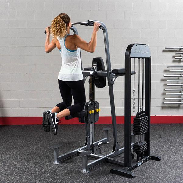 Body-Solid Weight Assist Vertical Knee Raise Machine 210 lb. Stack