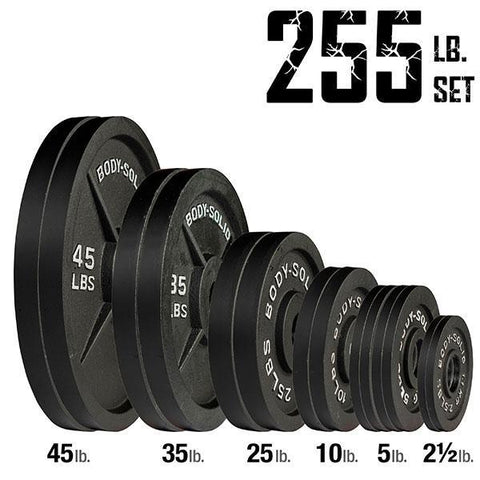 255 lb. Body-Solid Cast Iron Olympic Plate Set