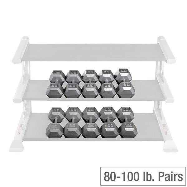 Cast Iron Hex Dumbbell Set