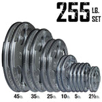 255 lb. Gray Grip Olympic Plate Set