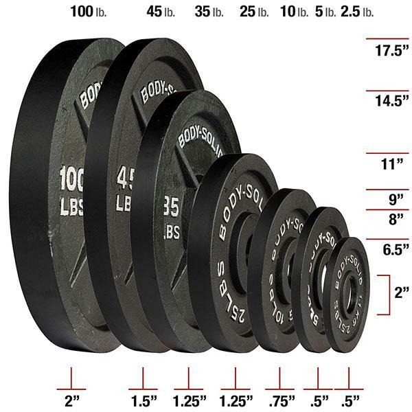 500 lb. Cast Iron Olympic Weight Set with 7ft. Olympic Bar, Collars