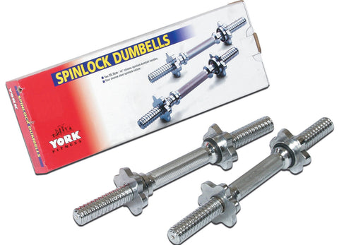 14″ Steel Spinlock Dumbbell Handles w/ Collars